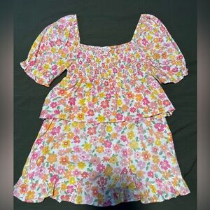 ASOS Petite Floral Mini Skirt Set - Pink, Orange, Yellow